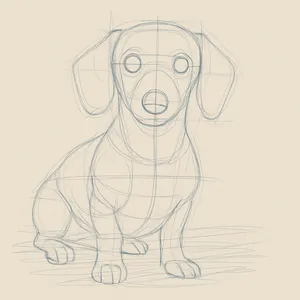 Boceto a lápiz de perro salchicha